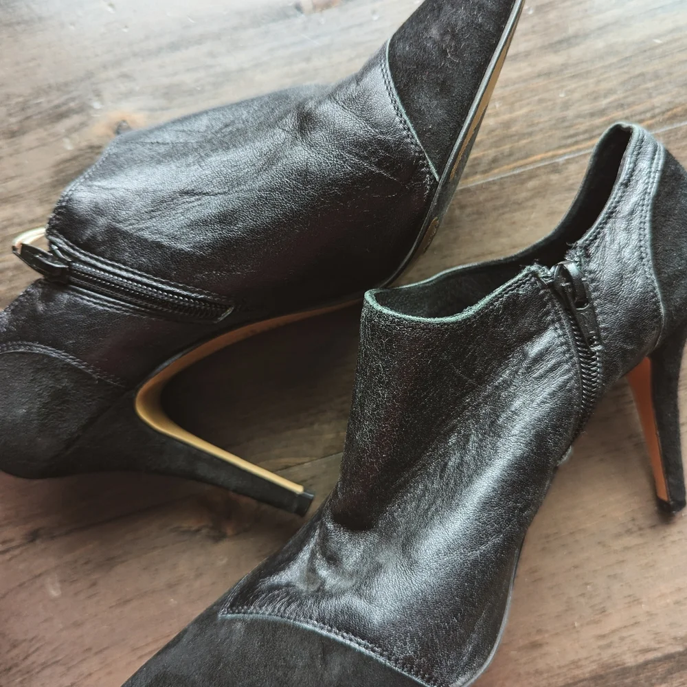 Leather & Suede Massimo Baldi Italian made Ankle Booties - size 39 - Picture 6 of 9